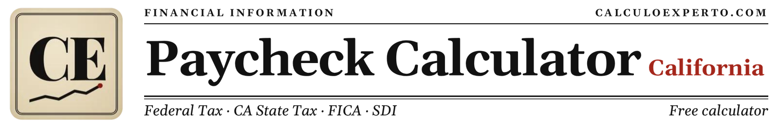 California Paycheck Calculator - CalculoExperto