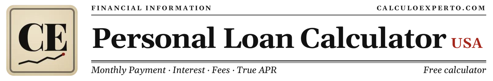 Personal Loan Calculator with Fees and True APR - CalculoExperto