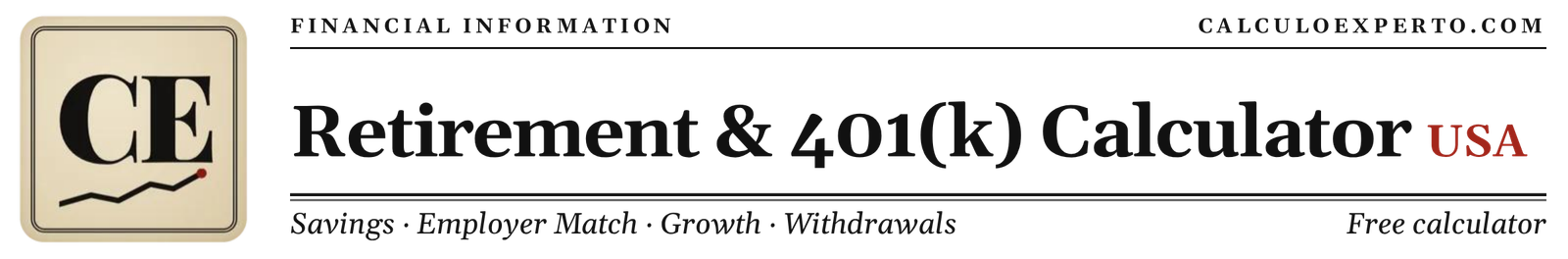 401k Calculator with Employer Match - CalculoExperto